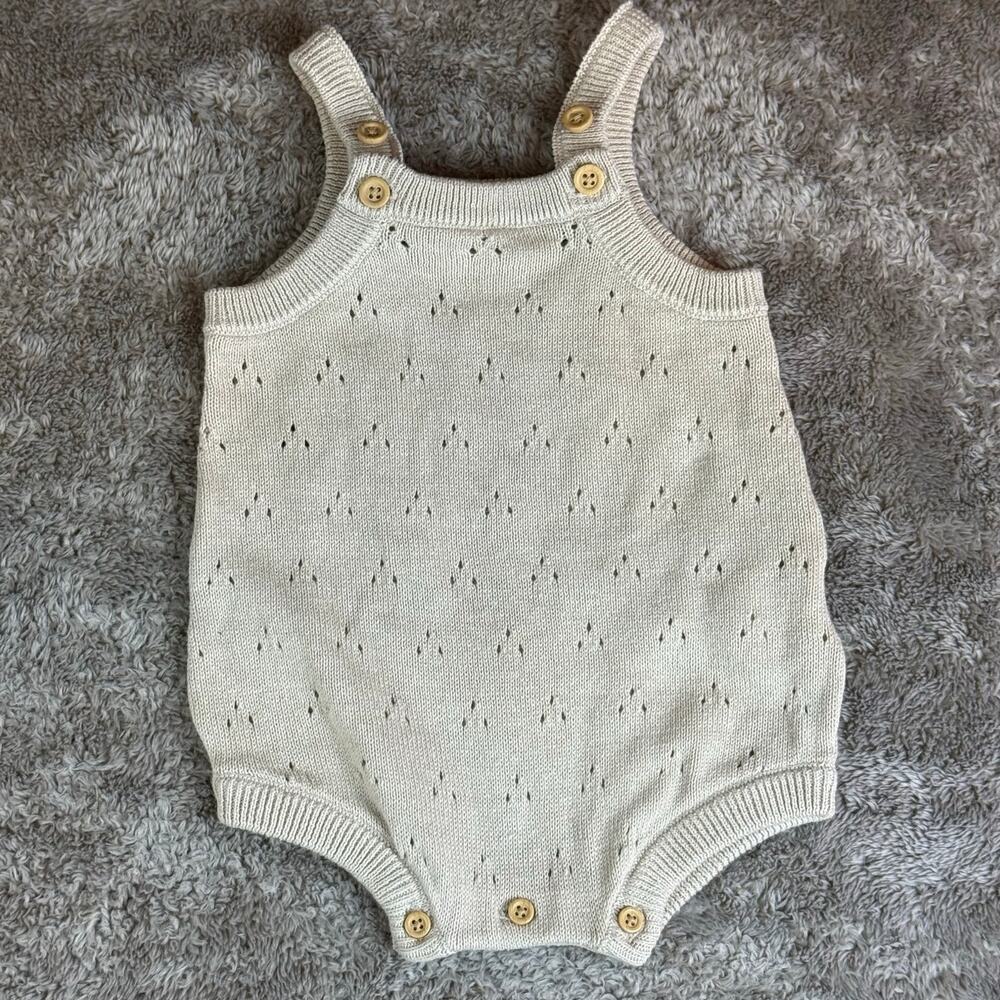 Little Planet Carter's Romper Eyelet Knit Sweater Bubble Baby Girl 3 Months